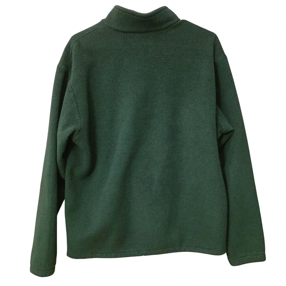 Vintage J Crew Oarsman Collection Fleece Quarter Zip Pullover Green Mens Medium